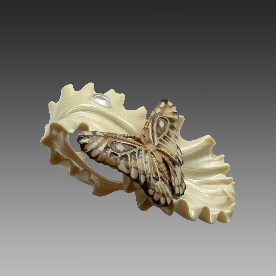 PETAL OF IRIS AND BUTTERFLY